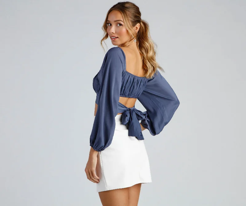 Effortlessly Pretty Cropped Blouse Dynamic Women's Moto