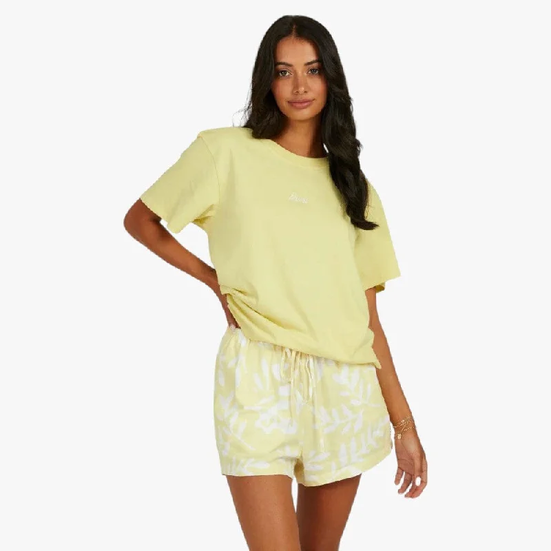 Rvca Womens With Love Easy Tee Lemon Grass Minimalist Women's Casual