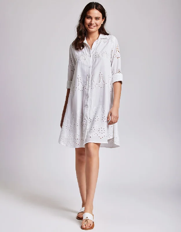 Romina Beach Shirt - White Minimalist Women's Casual