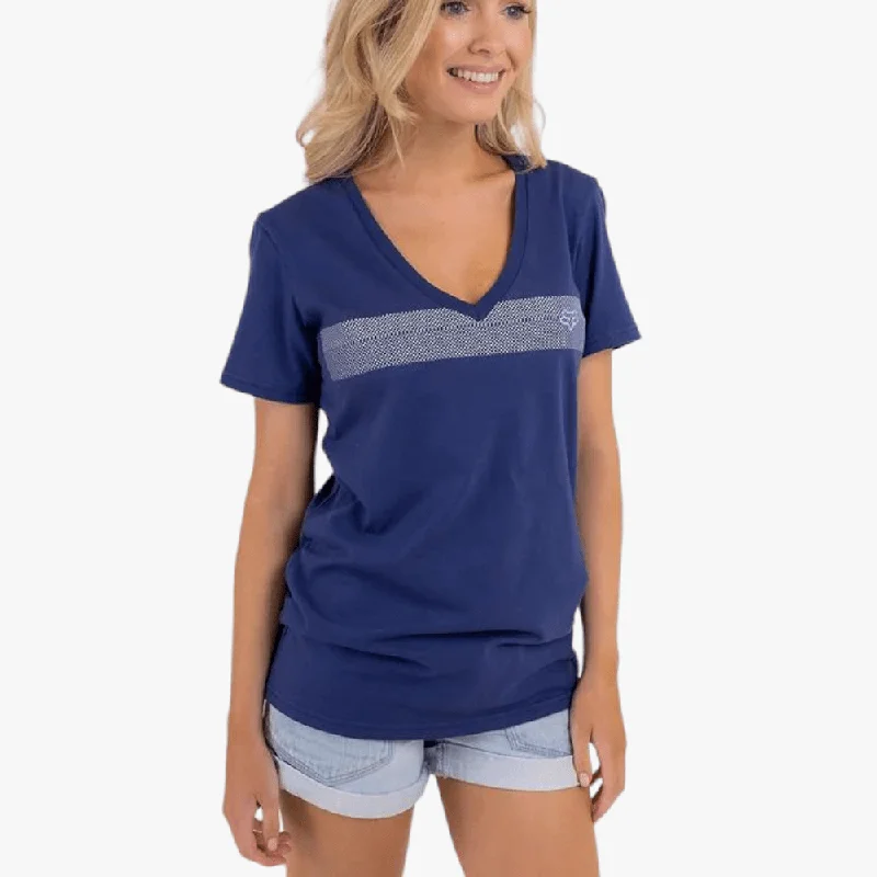 Fox Womens Effekt V Neck Short Sleeve Tee Navy Practical Women's Quick - dry