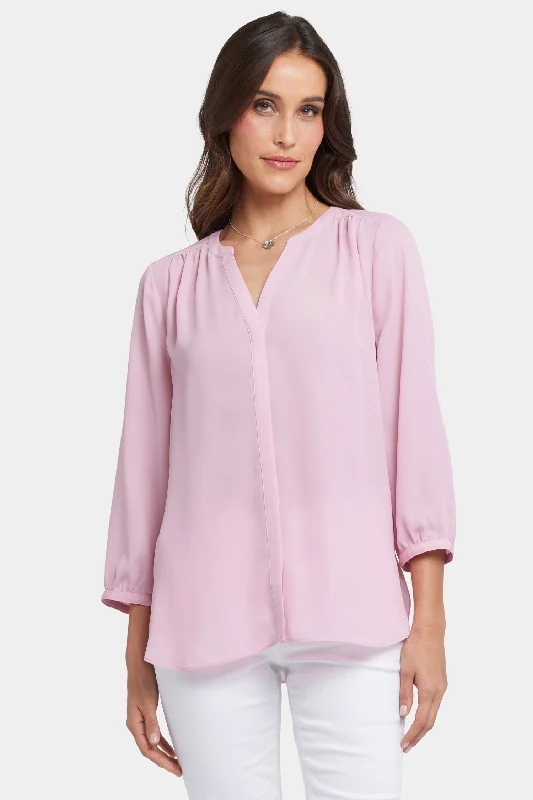 Pintuck Blouse - Pink Nectar Refined Women's Classic 