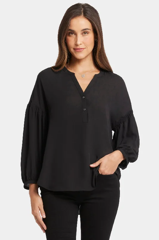 Paulina Peasant Blouse - Black Bold Women's Statement