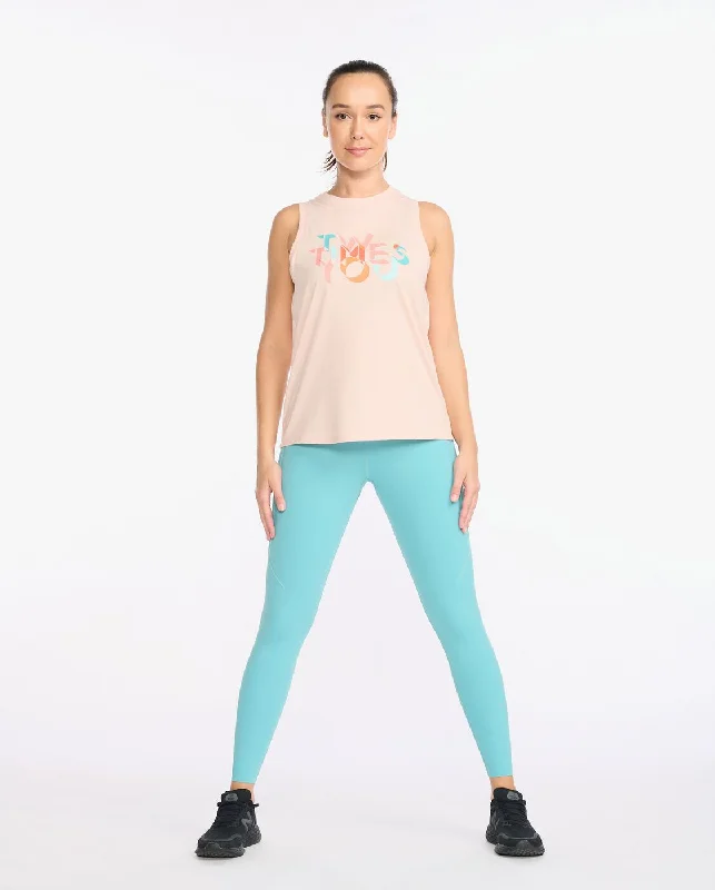 Women's Form Tank - Peach Whip Geometric