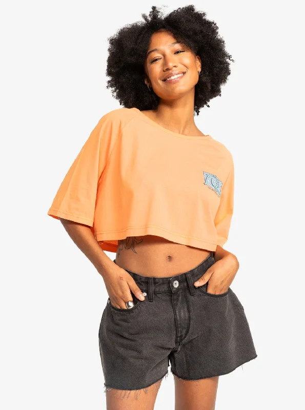 Quiksilver Womens UNI Maxi Cropped T-Shirt - Tangerine Tough Women's Military - inspired
