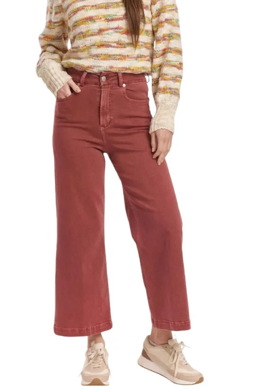 Audrey Cropped Pants In Intense Rust Edgy Women's Punk