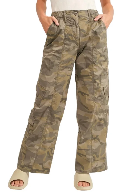 Cargo Pants In Camo Sustainable Organic
