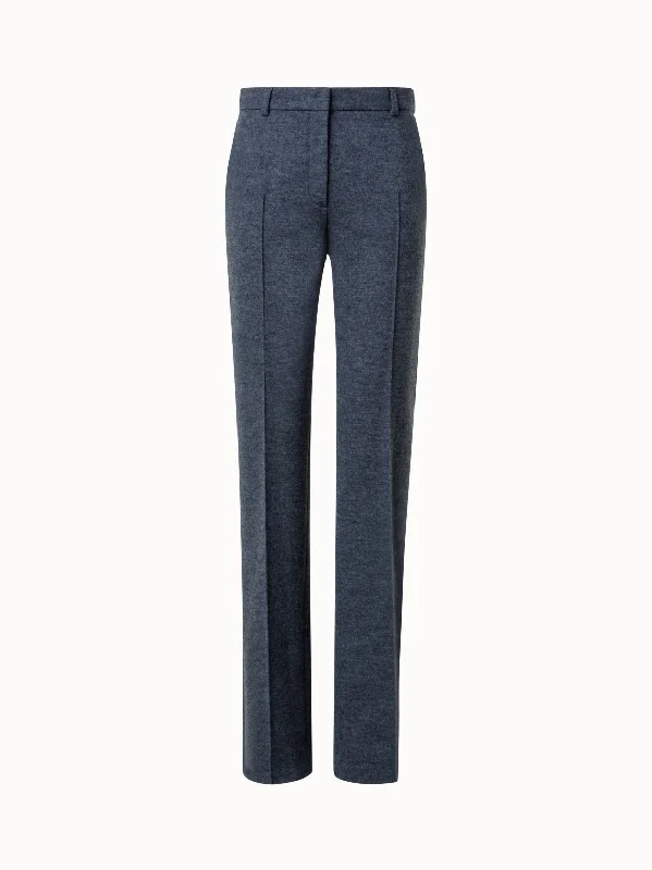 Felted Wool Jersey Straight Leg Pants Refined Women's Hand - crafted