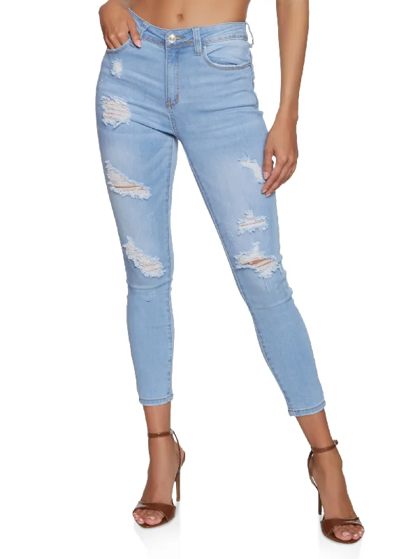 WAX Mid Rise Distressed Jeans