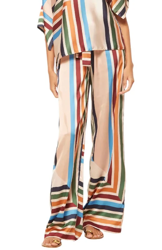 Reshma Pants In San Miguel Stripe Earthy Women's Hemp - based