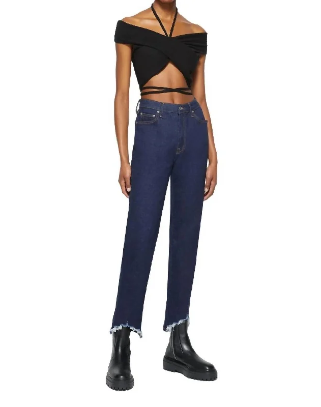 River High Rise Straight Denim In Rinse