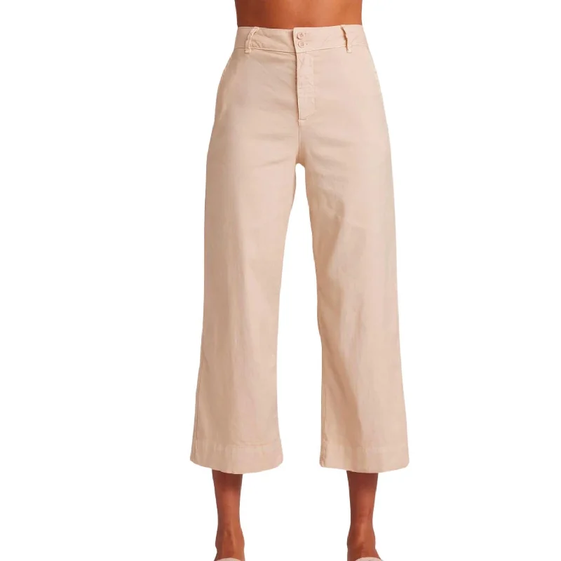 Saige Wide Leg Crop Pants In Samba Sand Compression