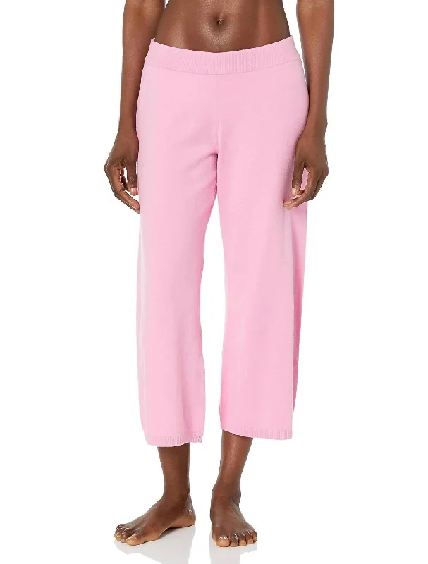 Slounge Sleep Cropped Pant In Pink Lilac Business
