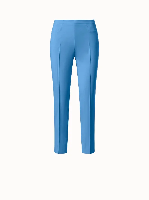 Straight Cropped Pants in Stretch Cotton Cozy Women's Winter