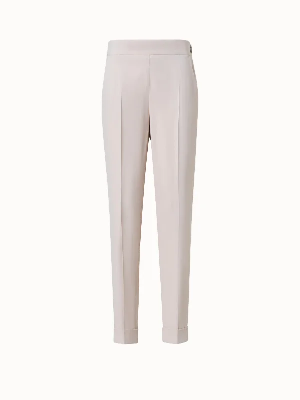 Tapered Crêpe Pants with Elastic Back Dynamic Women's High - energy