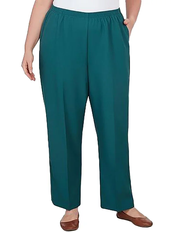 Womens Classic Fit High Rise Straight Leg Pants Sharp Women's Italian