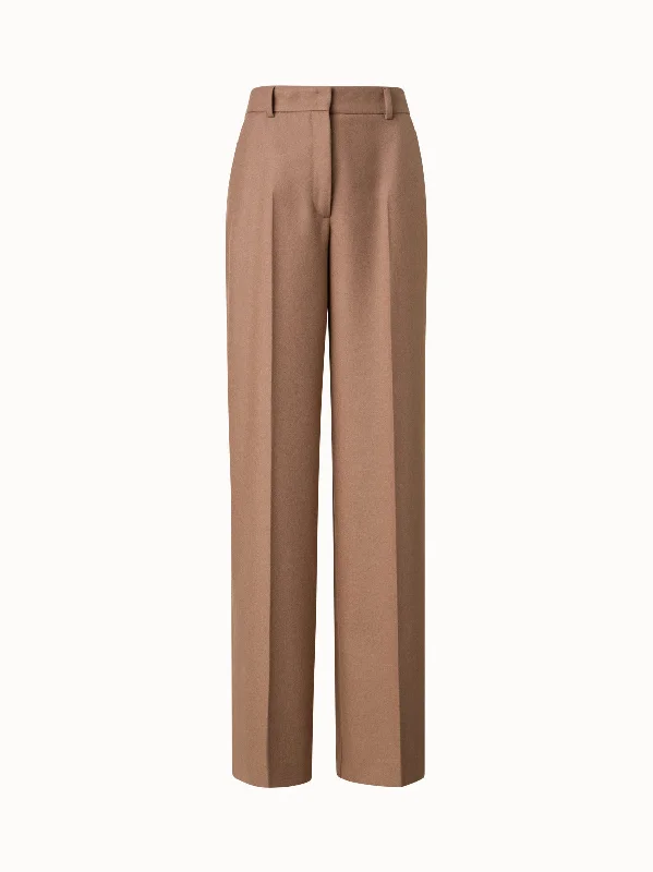 Wool Blend Straight Leg Pants Gym