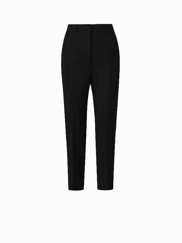 Wool Stretch Flannel Tapered Pants Refined Women's 