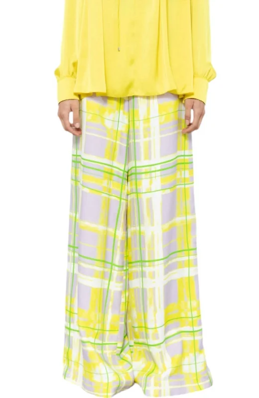Woven Painted Check Pants In Spring Vintage Women's 1970S 