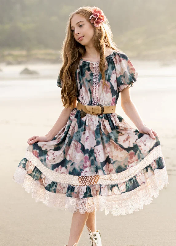 Arella Dress in Cool Watercolor