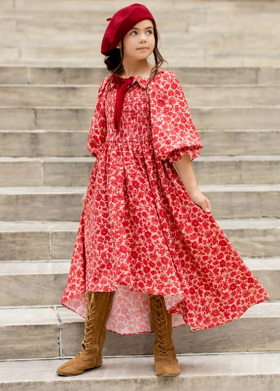 Odina Dress in Red Floral