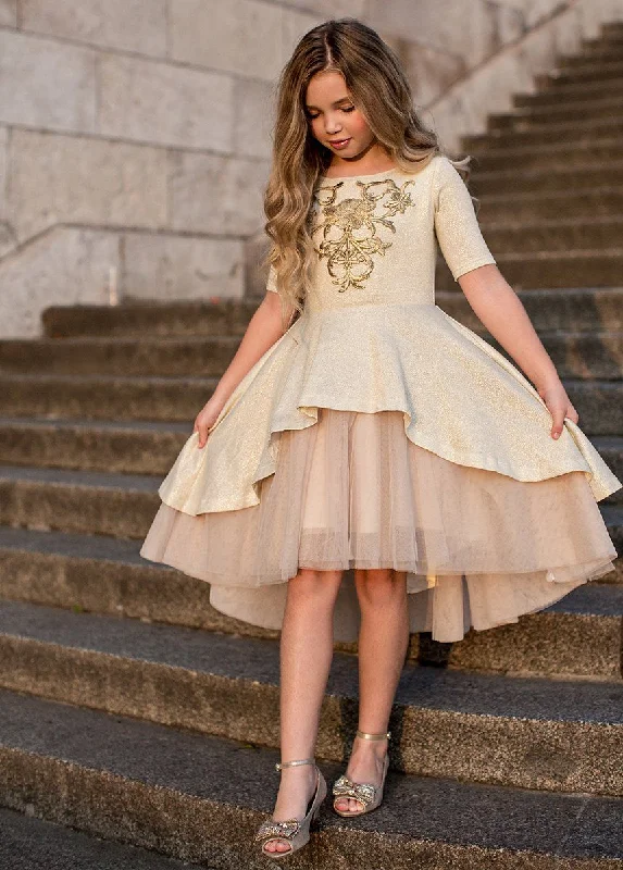 Roselyn Petticoat Dress in Gold