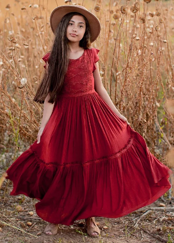 Viola Dress in Crimson