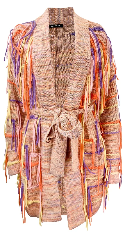 Canessa Embroidered Cardigan in Orange/Purple