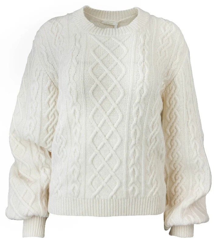 Chloé Balloon Sleeve Sweater in Iconic Milk