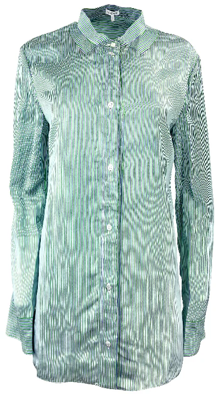 LOEWE Striped Blouse in Green/Blue