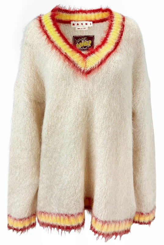 Marni Fuzzy Wuzzy College Sweater in Tan