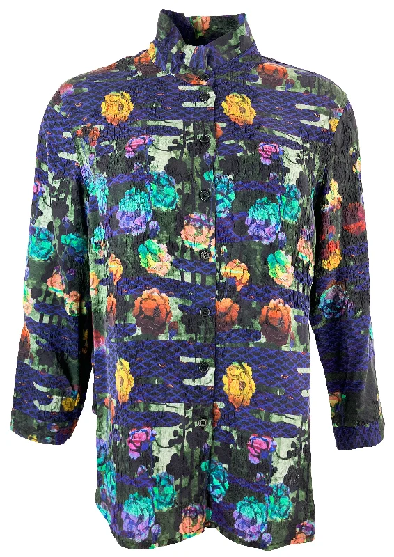 Raquel Allegra Lauren Blouse in Blue Floral Hip Women's Urban