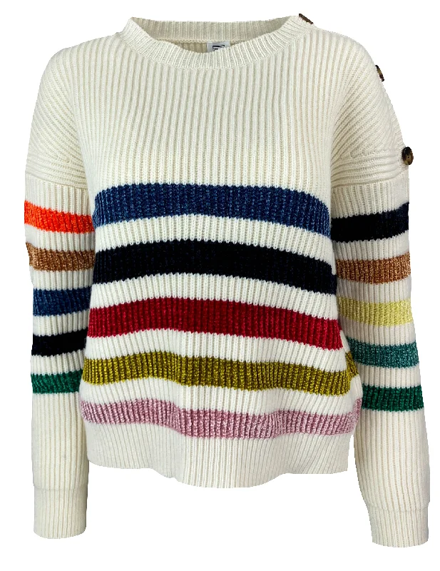 Rosie Assoulin Vilma Crewneck Sweater in Chantilly Rainbow