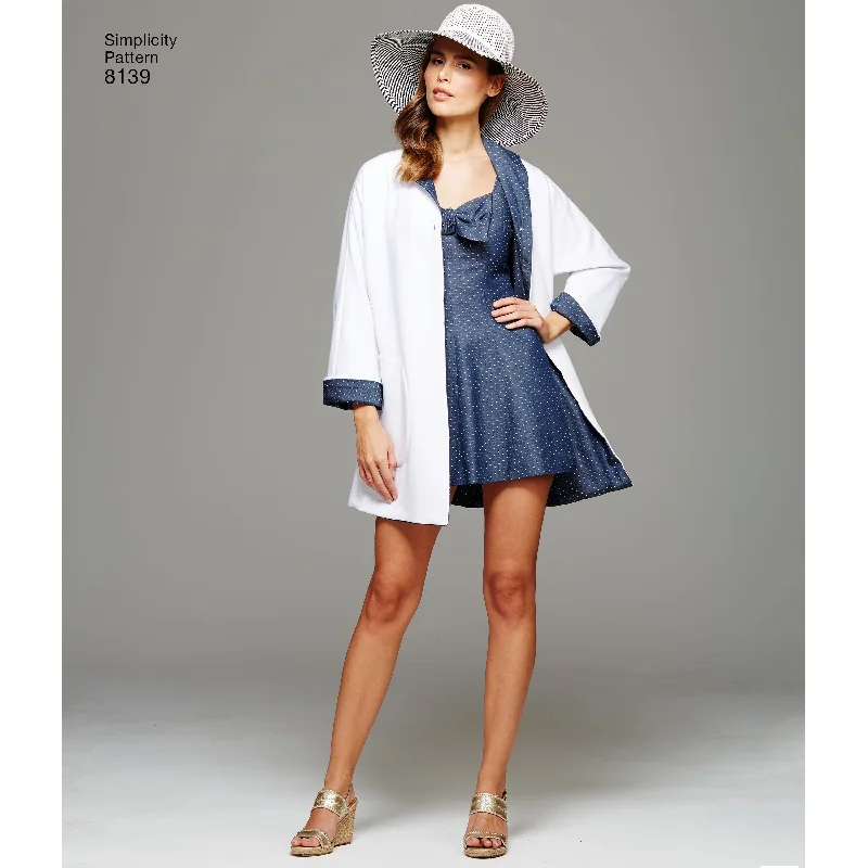 Simplicity Bathing Dress & Beach Coat S8139